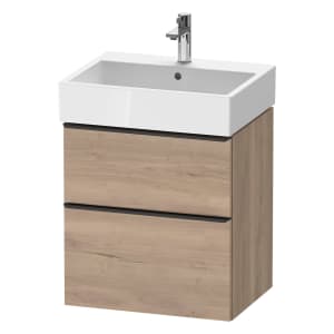 Duravit D-Neo Waschtischunterbau 58,4 x 62,5 cm, 2 Auszüge, Griff diamantschwarz