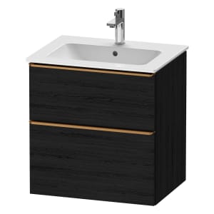 Duravit D-Neo Waschtischunterbau 61 x 62,5 cm, 2 Auszüge, Griff bronze gebürstet