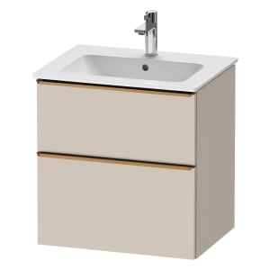 Duravit D-Neo Waschtischunterbau 61 x 62,5 cm, 2 Auszüge, Griff bronze gebürstet