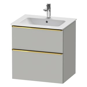 Duravit D-Neo Waschtischunterbau 61 x 62,5 cm, 2 Auszüge, Griff gold poliert