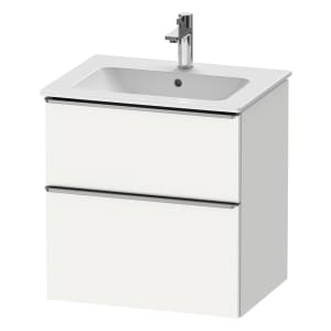 Duravit D-Neo Waschtischunterbau 61 x 62,5 cm, 2 Auszüge, Griff edelstahl gebürstet