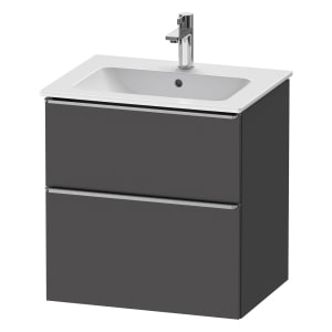Duravit D-Neo Waschtischunterbau 61 x 62,5 cm, 2 Auszüge, Griff edelstahl gebürstet