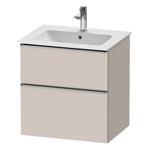 Duravit D-Neo Waschtischunterbau 61 x 62,5 cm, 2 Auszüge, Griff edelstahl gebürstet