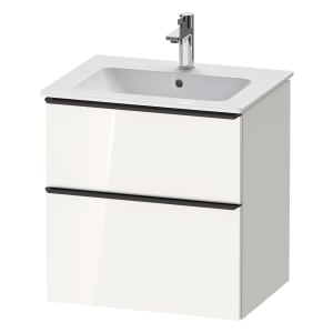 Duravit D-Neo Waschtischunterbau 61 x 62,5 cm, 2 Auszüge, Griff diamantschwarz