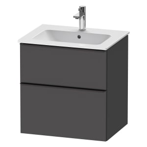 Duravit D-Neo Waschtischunterbau 61 x 62,5 cm, 2 Auszüge, Griff diamantschwarz