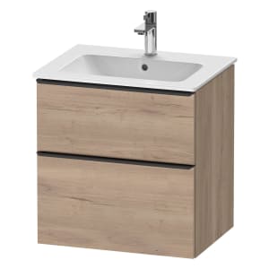 Duravit D-Neo Waschtischunterbau 61 x 62,5 cm, 2 Auszüge, Griff diamantschwarz