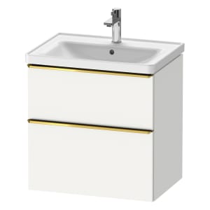 Duravit D-Neo Waschtischunterbau 63,4 x 62,5 cm, 2 Auszüge, Griff gold poliert