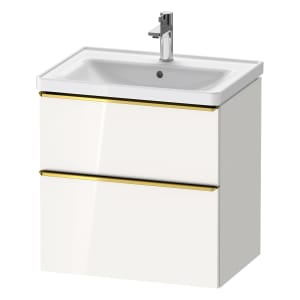 Duravit D-Neo Waschtischunterbau 63,4 x 62,5 cm, 2 Auszüge, Griff gold poliert