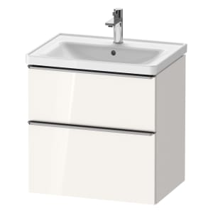Duravit D-Neo Waschtischunterbau 63,4 x 62,5 cm, 2 Auszüge, Griff edelstahl gebürstet