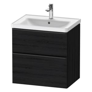 Duravit D-Neo Waschtischunterbau 63,4 x 62,5 cm, 2 Auszüge, Griff diamantschwarz