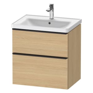 Duravit D-Neo Waschtischunterbau 63,4 x 62,5 cm, 2 Auszüge, Griff diamantschwarz