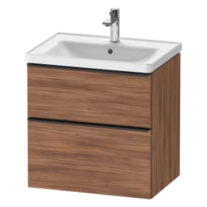 Duravit D-Neo Waschtischunterbau 63,4 x 62,5 cm, 2 Auszüge, Griff diamantschwarz