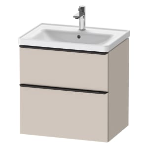 Duravit D-Neo Waschtischunterbau 63,4 x 62,5 cm, 2 Auszüge, Griff diamantschwarz