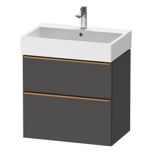 Duravit D-Neo Waschtischunterbau 68,4 x 62,5 cm, 2 Auszüge, Griff bronze gebürstet