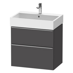 Duravit D-Neo Waschtischunterbau 68,4 x 62,5 cm, 2 Auszüge, Griff edelstahl gebürstet