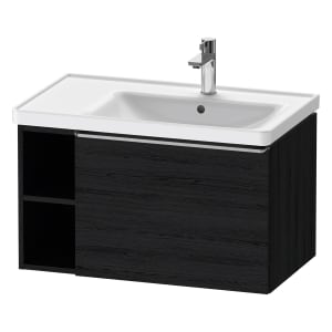 Duravit D-Neo Waschtischunterbau 78,4 x 44 cm, 1 Auszug und links offene Fächer, Griff edelstahl gebürstet