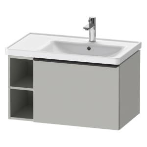 Duravit D-Neo Waschtischunterbau 78,4 x 44 cm, 1 Auszug und links offene Fächer, Griff diamantschwarz