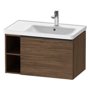 Duravit D-Neo Waschtischunterbau 78,4 x 44 cm, 1 Auszug und links offene Fächer, Griff diamantschwarz