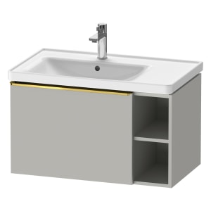 Duravit D-Neo Waschtischunterbau 78,4 x 44 cm, 1 Auszug und rechts offene Fächer, Griff gold poliert