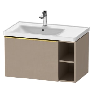 Duravit D-Neo Waschtischunterbau 78,4 x 44 cm, 1 Auszug und rechts offene Fächer, Griff gold poliert