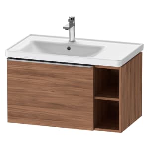 Duravit D-Neo Waschtischunterbau 78,4 x 44 cm, 1 Auszug und rechts offene Fächer, Griff edelstahl gebürstet