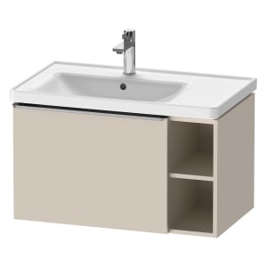 Duravit D-Neo Waschtischunterbau 78,4 x 44 cm, 1 Auszug und rechts offene Fächer, Griff edelstahl gebürstet