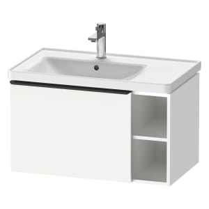 Duravit D-Neo Waschtischunterbau 78,4 x 44 cm, 1 Auszug und rechts offene Fächer, Griff diamantschwarz