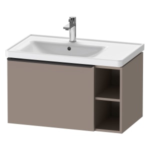 Duravit D-Neo Waschtischunterbau 78,4 x 44 cm, 1 Auszug und rechts offene Fächer, Griff diamantschwarz