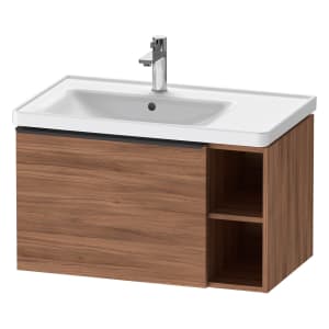 Duravit D-Neo Waschtischunterbau 78,4 x 44 cm, 1 Auszug und rechts offene Fächer, Griff diamantschwarz