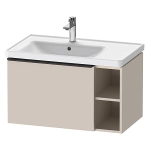 Duravit D-Neo Waschtischunterbau 78,4 x 44 cm, 1 Auszug und rechts offene Fächer, Griff diamantschwarz