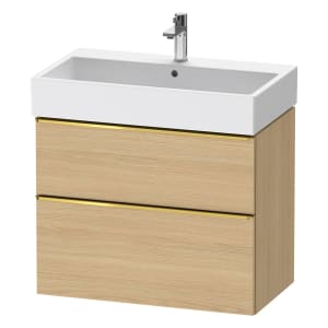 Duravit D-Neo Waschtischunterbau 78,4 x 62,5 cm, 2 Auszüge, Griff gold poliert