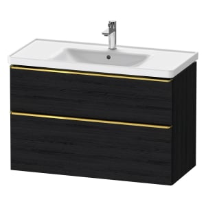 Duravit D-Neo Waschtischunterbau 98,4 x 62,5 cm, 2 Auszüge, Griff gold poliert