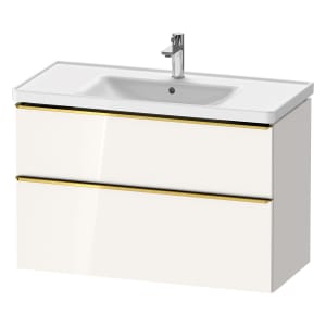 Duravit D-Neo Waschtischunterbau 98,4 x 62,5 cm, 2 Auszüge, Griff gold poliert