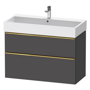 Duravit D-Neo Waschtischunterbau 98,4 x 62,5 cm, 2 Auszüge, Griff gold poliert