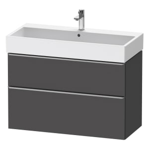 Duravit D-Neo Waschtischunterbau 98,4 x 62,5 cm, 2 Auszüge, Griff edelstahl gebürstet