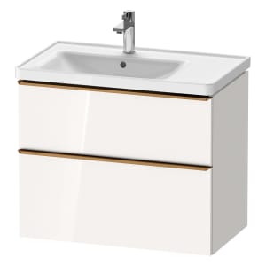 Duravit D-Neo Waschtischunterbau für Becken links 78,4 x 62,5 cm, 2 Auszüge, Griff bronze gebürstet
