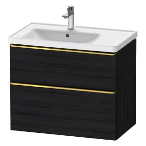 Duravit D-Neo Waschtischunterbau für Becken links 78,4 x 62,5 cm, 2 Auszüge, Griff gold poliert