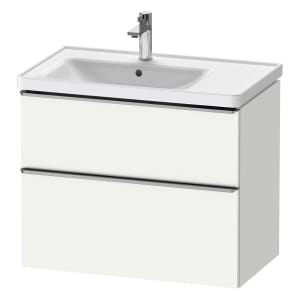 Duravit D-Neo Waschtischunterbau für Becken links 78,4 x 62,5 cm, 2 Auszüge, Griff edelstahl gebürstet