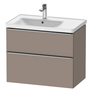 Duravit D-Neo Waschtischunterbau für Becken links 78,4 x 62,5 cm, 2 Auszüge, Griff edelstahl gebürstet