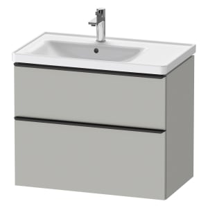Duravit D-Neo Waschtischunterbau für Becken links 78,4 x 62,5 cm, 2 Auszüge, Griff diamantschwarz