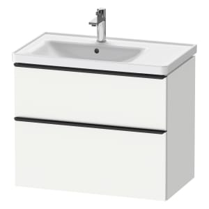 Duravit D-Neo Waschtischunterbau für Becken links 78,4 x 62,5 cm, 2 Auszüge, Griff diamantschwarz