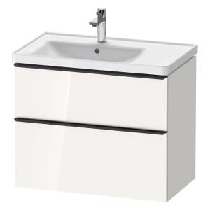 Duravit D-Neo Waschtischunterbau für Becken links 78,4 x 62,5 cm, 2 Auszüge, Griff diamantschwarz