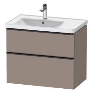 Duravit D-Neo Waschtischunterbau für Becken links 78,4 x 62,5 cm, 2 Auszüge, Griff diamantschwarz