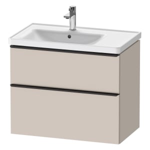 Duravit D-Neo Waschtischunterbau für Becken links 78,4 x 62,5 cm, 2 Auszüge, Griff diamantschwarz