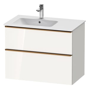 Duravit D-Neo Waschtischunterbau für Becken links 81 x 62,5 cm, 2 Auszüge, Griff bronze gebürstet