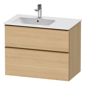 Duravit D-Neo Waschtischunterbau für Becken links 81 x 62,5 cm, 2 Auszüge, Griff bronze gebürstet