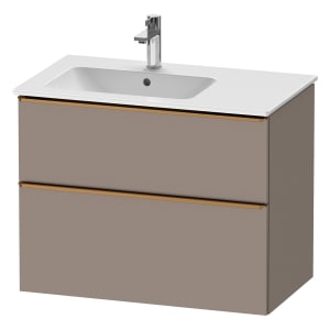 Duravit D-Neo Waschtischunterbau für Becken links 81 x 62,5 cm, 2 Auszüge, Griff bronze gebürstet