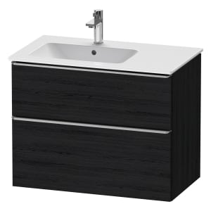 Duravit D-Neo Waschtischunterbau für Becken links 81 x 62,5 cm, 2 Auszüge, Griff edelstahl gebürstet