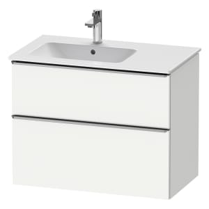 Duravit D-Neo Waschtischunterbau für Becken links 81 x 62,5 cm, 2 Auszüge, Griff edelstahl gebürstet