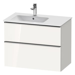 Duravit D-Neo Waschtischunterbau für Becken links 81 x 62,5 cm, 2 Auszüge, Griff edelstahl gebürstet